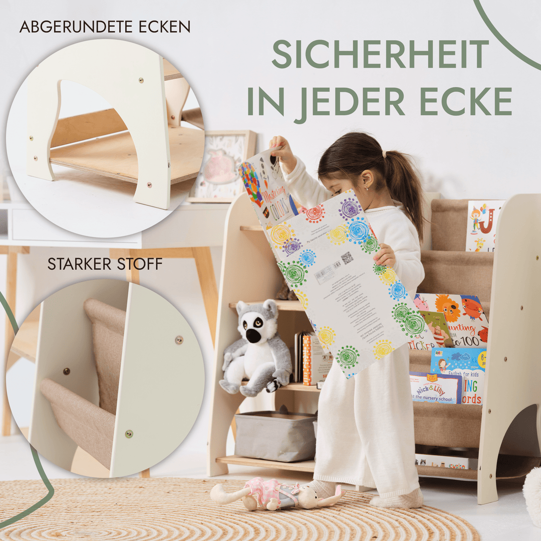 2in1 Montessori - Regal für Bücher und Spielzeug - Goodevas Deutschland