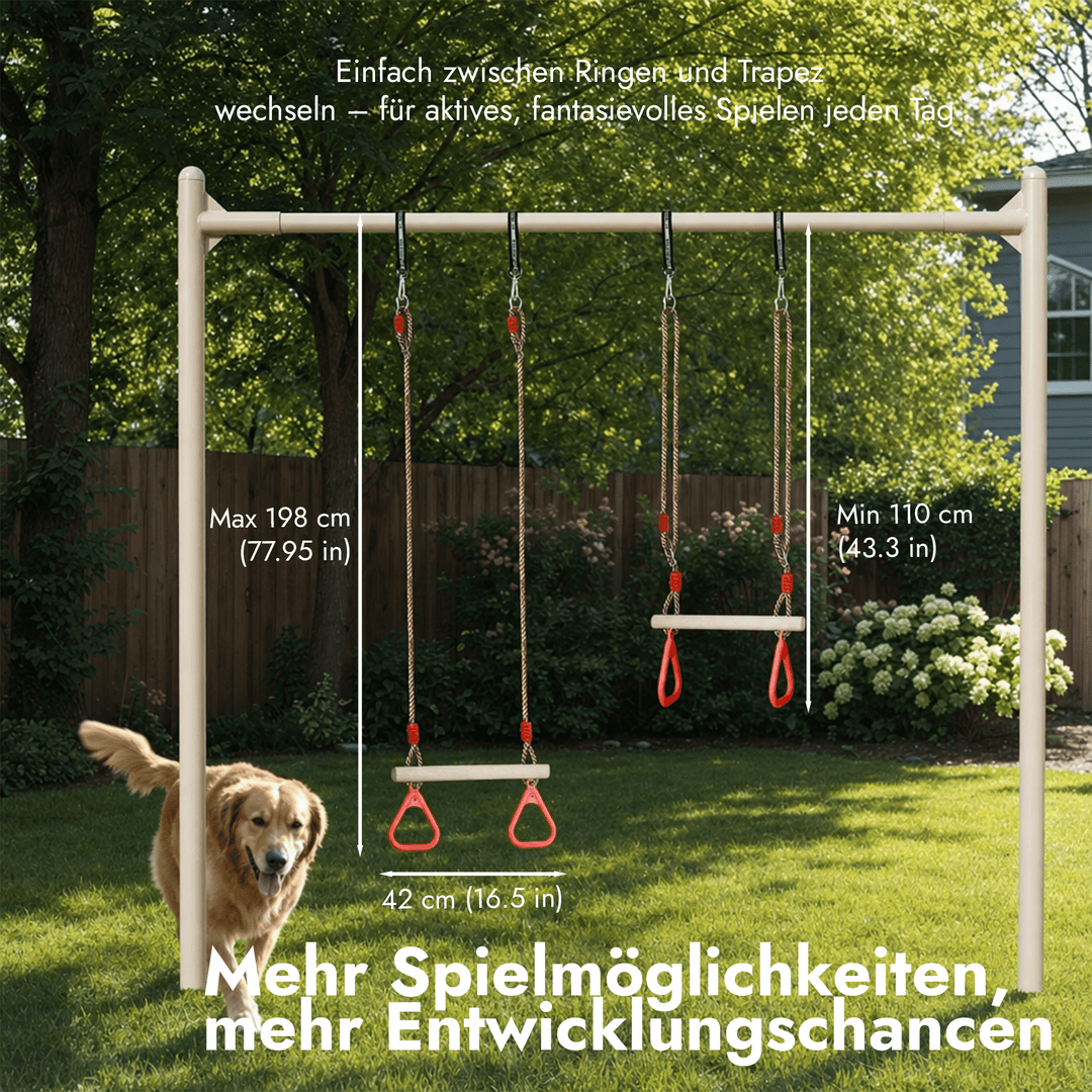 2in1 Schaukel-Set: Trapez + Turnringe - Goodevas DE