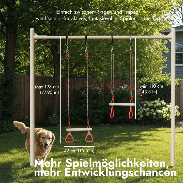 2in1 Schaukel-Set: Trapez + Turnringe - Goodevas DE