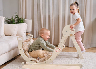 Holz Lernleiter Montessori: Hocker für Kinder - Beige