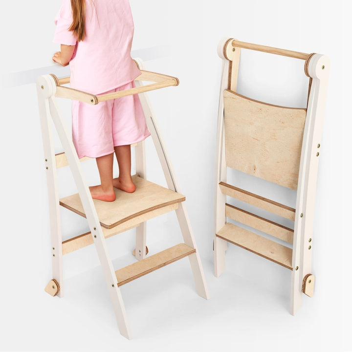 Holz Lernleiter Montessori: Hocker für Kinder - Goodevas DE