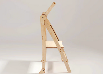 Holz Lernleiter Montessori: Hocker für Kinder - Grau