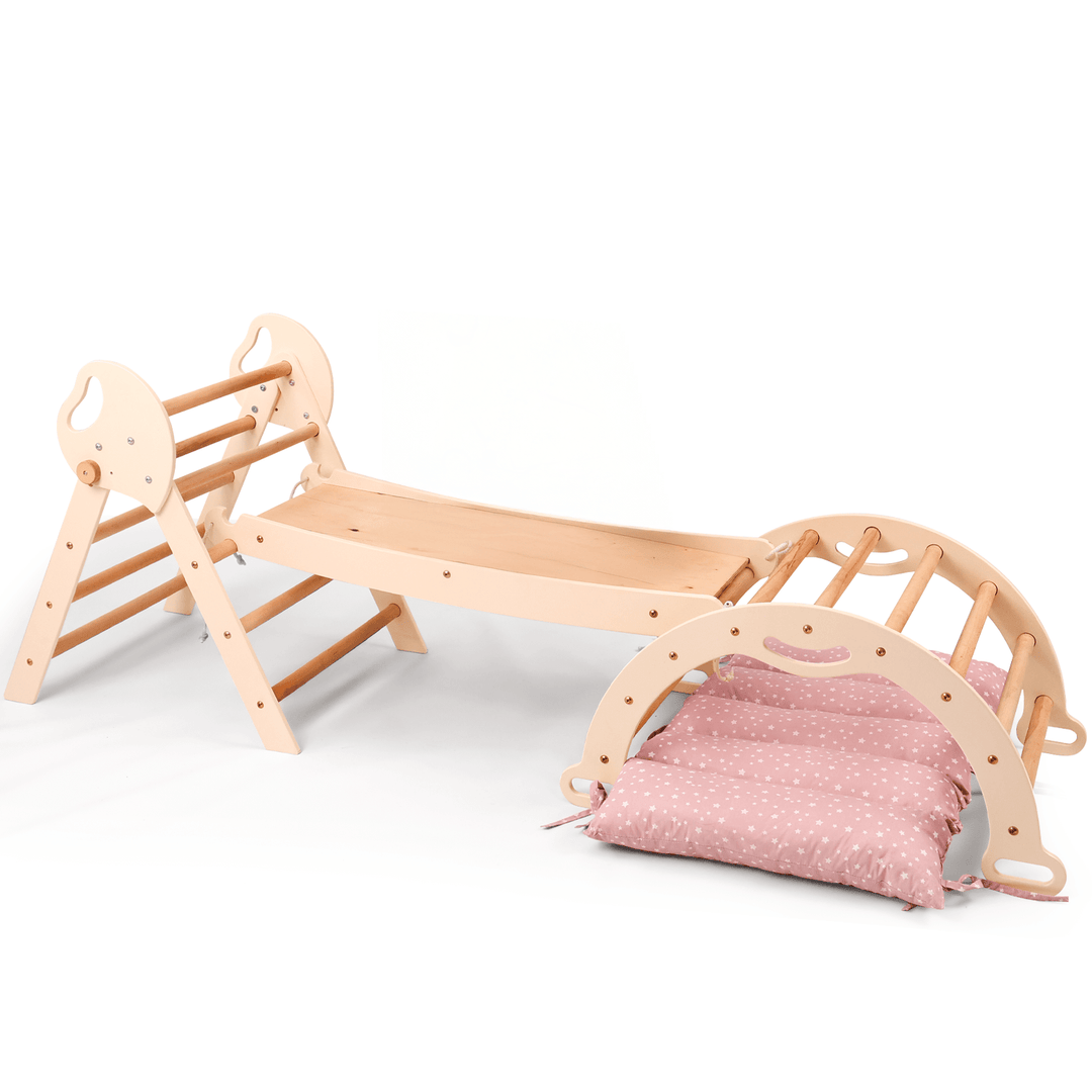 Montessori 4in1 Kletterdreieck für Babys: Pikler - Dreieck, Kletterbogen, Rutschbrett und Kissen für Kleinkinder (1–3 Jahre) - Goodevas Deutschland