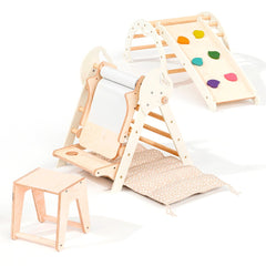 Montessori 4in1 Kletterdreieck für Babys: Pikler - Dreieck, Kletterbogen, Rutschbrett und Kissen für Kleinkinder (1–3 Jahre) - Goodevas Deutschland