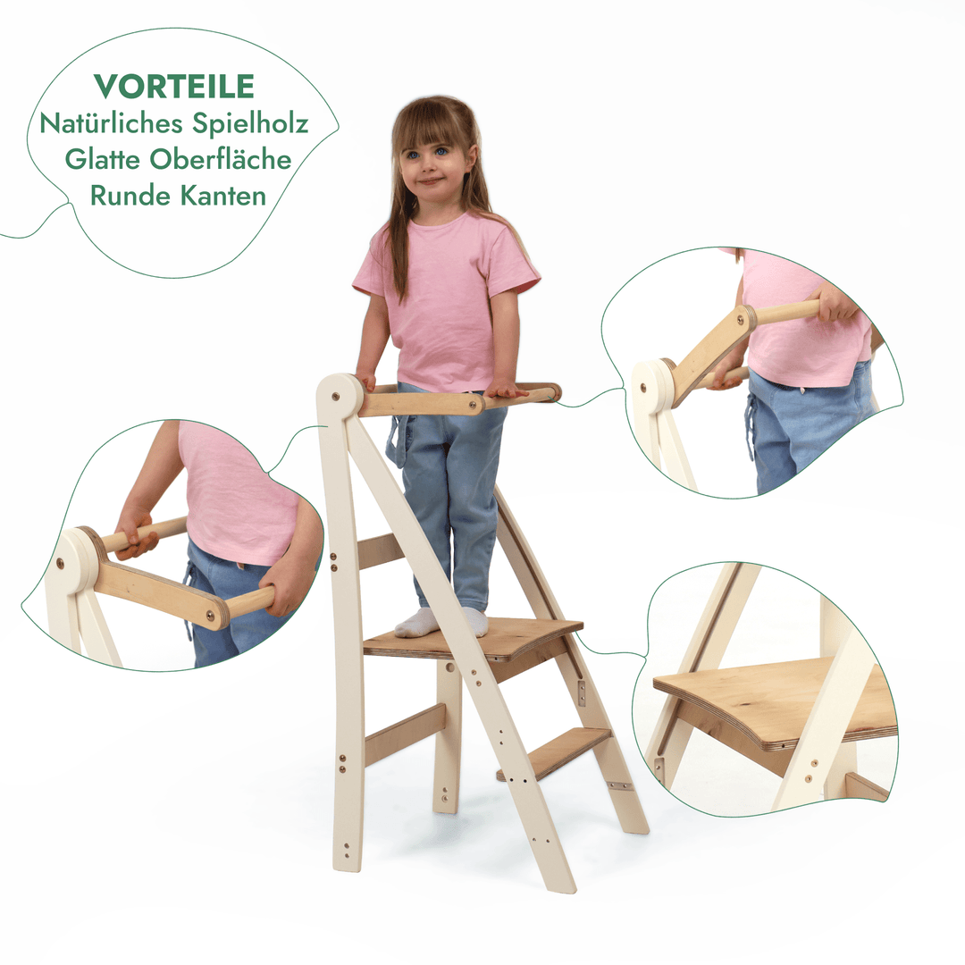 Montessori Lernturm - Höhenverstellbarer Kinderstuhl - Goodevas DE