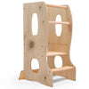 Stabiler Montessori Lernturm: Mitwachsender Kinderstuhl aus Holz – Elfenbein