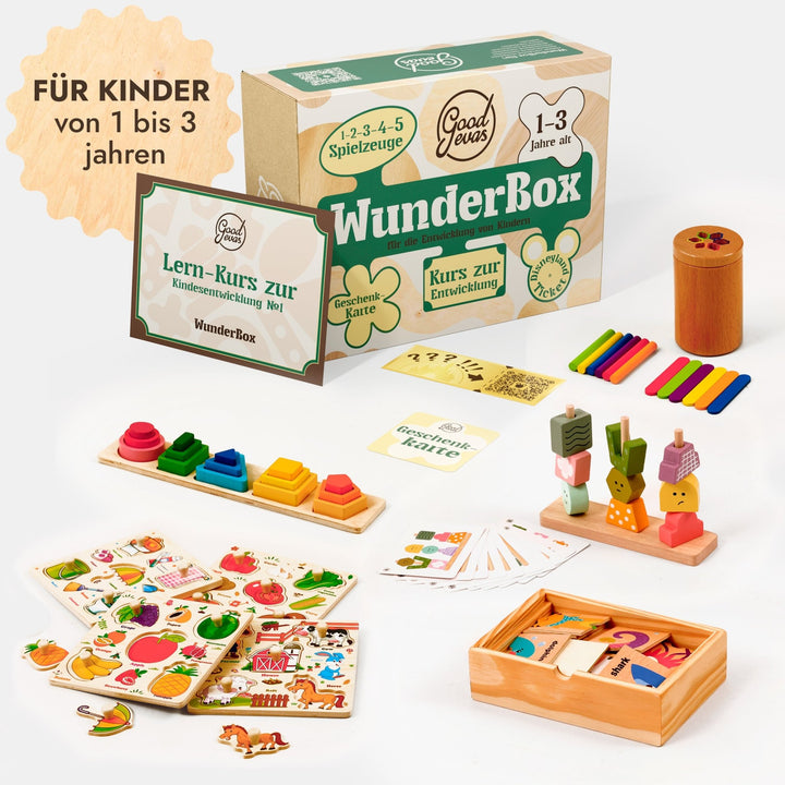 WunderBox 1 - 3 Jahre - Entwicklungsboxen für die Kleinsten - Goodevas Deutschland